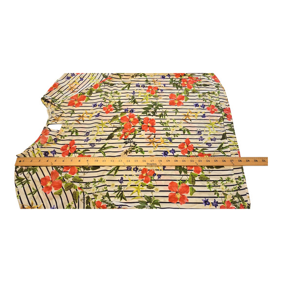 Rose + Olive Top Womens Large Multi Floral Striped Bell Sleeve Cottagecore Boho - Picture 11 of 11